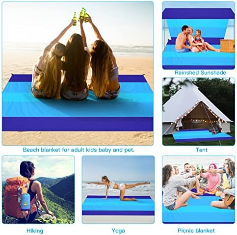 BYDOLL Beach Blanket 78''X81'' 4-7 Adults Oversized Lightweight Waterproof Sandproof Blanket for Beach Large Picnic Mat Travel Camping