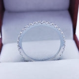 Bo.Dream 2.2mm Round Cubic Zirconia CZ Wedding Full Eternity Band Rings Sterling Silver Size 6