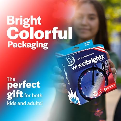 Brightz WheelBrightz LED Bike Wheel Lights - 2025 Edition with Superior Straps & LED-Weatherproof Shield! 14 Colors - Unmatched Durability, Visibility & 48+ Hours of Dazzling Illumination