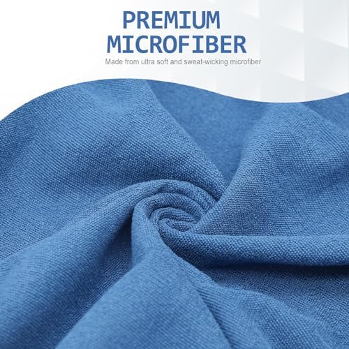 Eunzel Hot Yoga Towel - Microfiber Non Slip Yoga Mat Towel with Grip Dot Sweat Absorbent Towel for Hot Yoga, Pilates and Fitness 72" x 24", Steel Blue/Orange