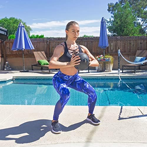 ProsourceFit Slam Medicine Balls 5, 10, 15, 20, 25, 30, 50lbs Smooth and Tread Textured Grip Dead Weight Balls for Strength and Conditioning Exercises, Cardio and Core Workouts