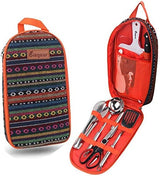 Bisgear Backpacking Camping Cookware Camp Kitchen Utensil BBQ Organizer Travel Mess Kit with Water Resistant Case, Cutting Board, Rice Paddle, Tongs, Scissors, Knife, Spork