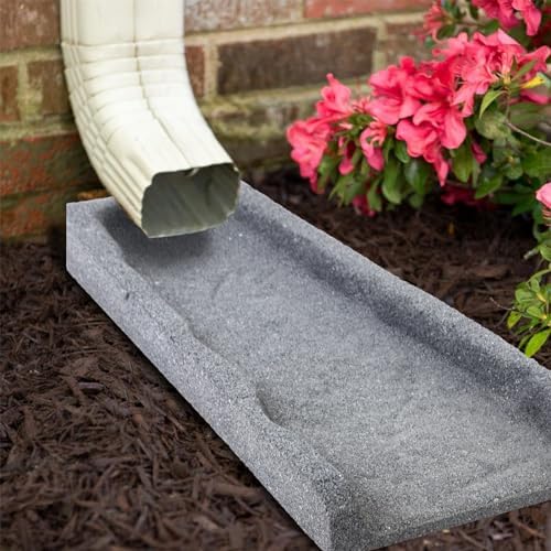 3 Pack Rubber Downspout Splash Block Rain Gutter Down Spout Drain Trays Gray