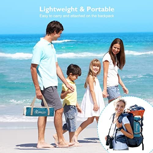 COMMOUDS Beach Tent Sun Shade for 3/4-5/6-7/8-10 Person, UPF 50+ Beach Sun Shelter Canopy Tent, Lightweight, Easy Set Up and Carry