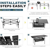 Lightweight Aluminum Folding Camping Table (47” x 21.65” x 26.7”), Portable Roll-Up Design for Outdoor, Camping, Beach, BBQ, Patio, and Picnic, Durable & Waterproof with Carrying Bag