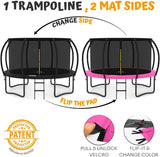 JUMPZYLLA Trampoline Outdoor 8FT 10FT 12FT 14FT 15FT 16FT with Enclosure and Ladder, ASTM Approved Recreational Trampoline for Kids and Adults, Anti-Rust Coated Frame