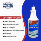 Clean-eez Heavy-Duty Grout Cleaner: Effortless Dirt & Grime Removal for Tile Floors in Bathrooms & Kitchens. Superior Cleaning Results with Bottle & Brush.Ideal for Colored Grout