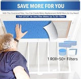 UBeesize Air Vent Filters, 120" x 12" Cut to Size Air Filter Material (50+ Filters), MERV 8 Triple Vent Filter Kit for Home Floor, Grilles, Ceiling, HVAC Furnace Vents, With 48PCs Adhesive Hook Tape