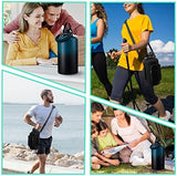 1 Gallon Water Bottle Stainless Steel - 128oz Insulated Flask Water Bottle with Sleeve Strap, Big Water Jug with Straw & Spout Lid, Gym Camping Gallon Water Bottle w/Paracord Handle, protective Boot
