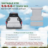 Tailgate Extendable Truck Bed Mattress with Built-in Pump, Heavy-Duty, Truck Bed Air Mattress for 5.5-5.8ft Full Size, Easy Setup, Large Carry Bag, Leak-Resistant Truck Mattress for Camping