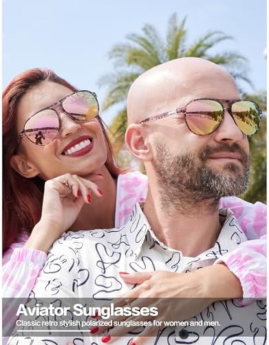 Polarized Aviator Sunglasses for Women Men Retro Trendy Sports Sunglasses for Outdoor UV400 Protection