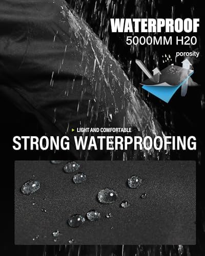 iCreek Men's Waterproof Rain Pants Lightweight Packable Windproof Outdoor Over Pants for Hiking Fishing Golf