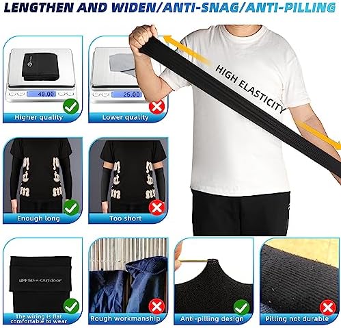 BHYTAKI UV Sun Protection Arm Sleeves, UPF 50 Sports Cooling Arm Compression Sleeves for Men Women Teenager