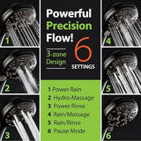 AquaDance High Pressure 6-Setting Oil Rubbed Bronze Handheld Shower Head with Stainless Steel Hose. Officially Independently Tested to Meet Strict US Quality & Performance Standards!
