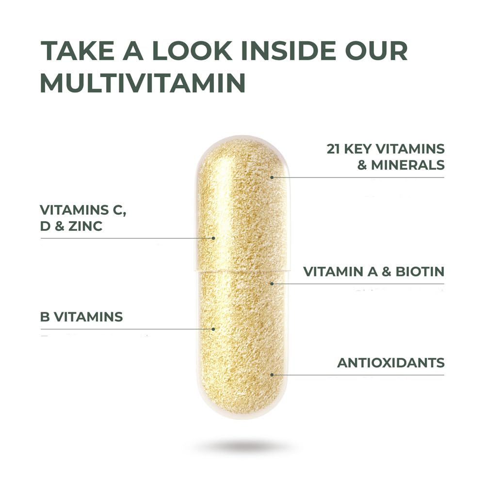 Primal Harvest 2 Pack, Multivitamin for Women and Men Vitamin A, Vitamin C, Vitamin D and E, Vitamin B12, B6, Biotin, Zinc Supplements, 60 Capsules