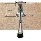 One Touch Kickdown Door Stopper, Door Holder, Heavy Duty Door Stops, Bottom of Door, Height-Adjustable Rubber Tips by HASHI (Satin Nickel 4 inch x 2pack)