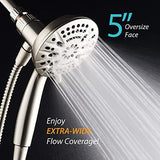 AquaDance New Magnetic Guidance Docking System - High-Pressure 8-setting Handheld Shower Head with Giant 5 inch Face, Magnetic Bracket, Extra-long 72 inch Stainless Steel Hose/All Nickel Finish