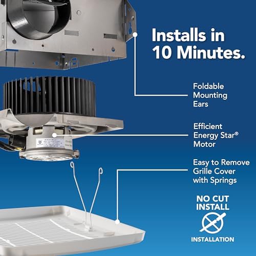 Broan-NuTone® Economy 50 CFM Louvered Grille, Energy Star Fan, 2.0 Sones