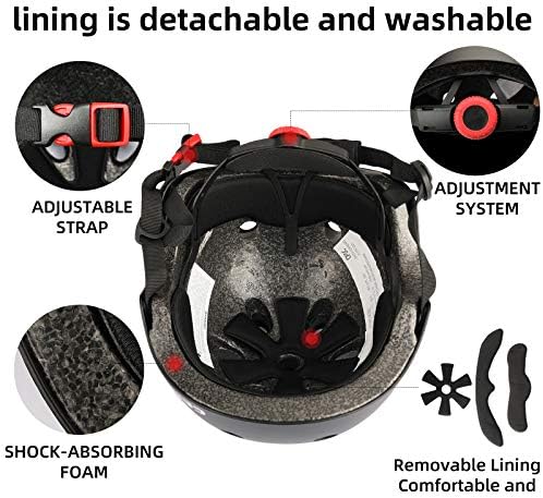 Kids Bike Helmet,Toddler Skateboard Helmets for Ages 2-3-5-8-14 Years Boys Girls，Adjustable Multi-Sport Bicycle Skateboarding Football Roller Skating Scooter Rollerblade Balance Bike Helmet