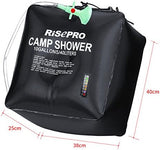 10 gallons/40L Solar Shower Bag Solar Heating Camping Shower Bag with Temperature Hot Water Outdoor Hiking Climbing XH07