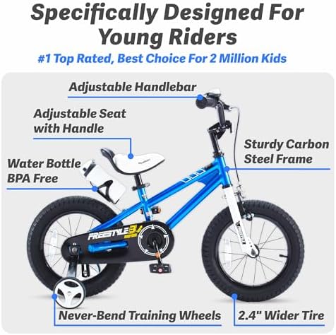 RoyalBaby Kids Bike EZ Freestyle Training Free Balance to Pedal Easy Learning Bicycle, 12-18 Inch for Toddlers to Big Kids