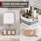 2.4 Gal Collapsbile Wash Basin with Drian Plug,9L Dish Pan for Soaking Baby Bottles,Portable Sink, Multiuse Foldable Bucket,Ice Beverage Tubs for Camping, Vegetable Washing, RV (Gray)