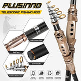 PLUSINNO Fishing Rod and Reel Combos Carbon Fiber Telescopic Fishing Pole with Reel Combo Sea Saltwater Freshwater Kit Fishing Rod Kit