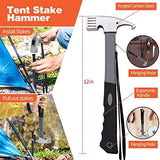 Forged Steel Tent Stakes, 8/16pcs, Heavy Duty ,10in and 12in Camping Hammer Set + Storage Pouch, Available in Rocky Place Dessert Snowfield and Grassland