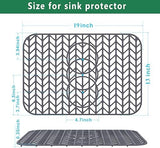 GUUKIN Sink Protectors for Kitchen Sink 19x13 & 24x12.5 & 13x11 & 26x14 & 28x14 & 29x15, Large Silicone Mats Grid for Bottom of Farmhouse Stainless Steel (19x12.5 with 3 Reserved Holes)