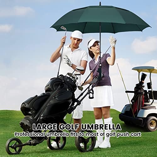 ZOMAKE Automatic Open Extra Large Golf Umbrella 51/54/62/68 Inch, Double Canopy Vented Windproof Oversize Stick Umbrellas for Rain