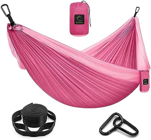 Grassman Camping Hammock Double & Single Portable Hammock with Tree Straps, Lightweight Nylon Parachute Hammocks Camping Accessories Gear for Indoor Outdoor Backpacking, Travel, Hiking, Beach