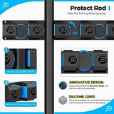 PLUSINNO Fishing Rod Holders - V6 Vertical Support for Extra Large & Heavy Fishing Rod Combos, Garage & Wall Mounted Rack Storage