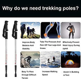 Aihoye Collapsible Trekking Poles - 2 Pack, Lightweight, Anti-Shock Walking Sticks - Adjustable for Men and Women