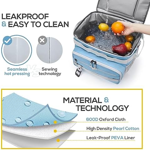 TOURIT Collapsible 48-Can Leak-Proof Insulated Rolling Cooler with All-Terrain Cart, Upgraded Fixtures and New Wheels Suitable for Beach, Picnic, Shopping