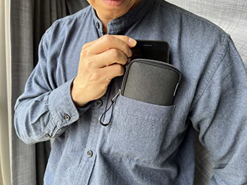 OneJoy Neoprene Phone Pouch, Lightweight Protective Cellphone Sleeve with Large Zipper Opening, Inner Pocket, Thermal Insulated, Durable Cell Phone Carrier for iPhone & Smartphones [ Black ]