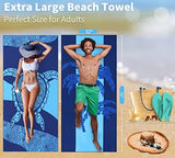 6 Pack Lightweight Thin Beach Towel Oversized 71"x32" Big Extra Large Microfiber Sand Free Towels for Adult Quick Dry Travel Camping Beach Accessories Gift Turtles Tie Dye Coconut Tree Mandala Stripe