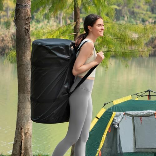 Memory Foam Camping Mattress Pad, CertiPUR-US Waterproof Portable Roll Up Mattress for Adults, Thick Floor Sleeping Mat Pad for Car Truck Tent with Travel Bag