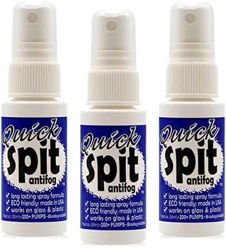 Jaws Quick Spit Anti-Fog Spray for Swim Goggles, Eye Glasses, Snorkel Mask, Scuba Divers, and Safety Eyewear, Made in The USA