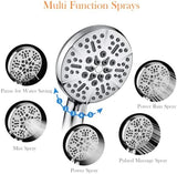 Shower Head with Handheld High Pressure-Full Body Coverage Powerful Rain Showerhead Extra 60" Long Hose and Adjustable Brass Joint Holder- The Perfect Detachable Heads for Bathroom Upgrade