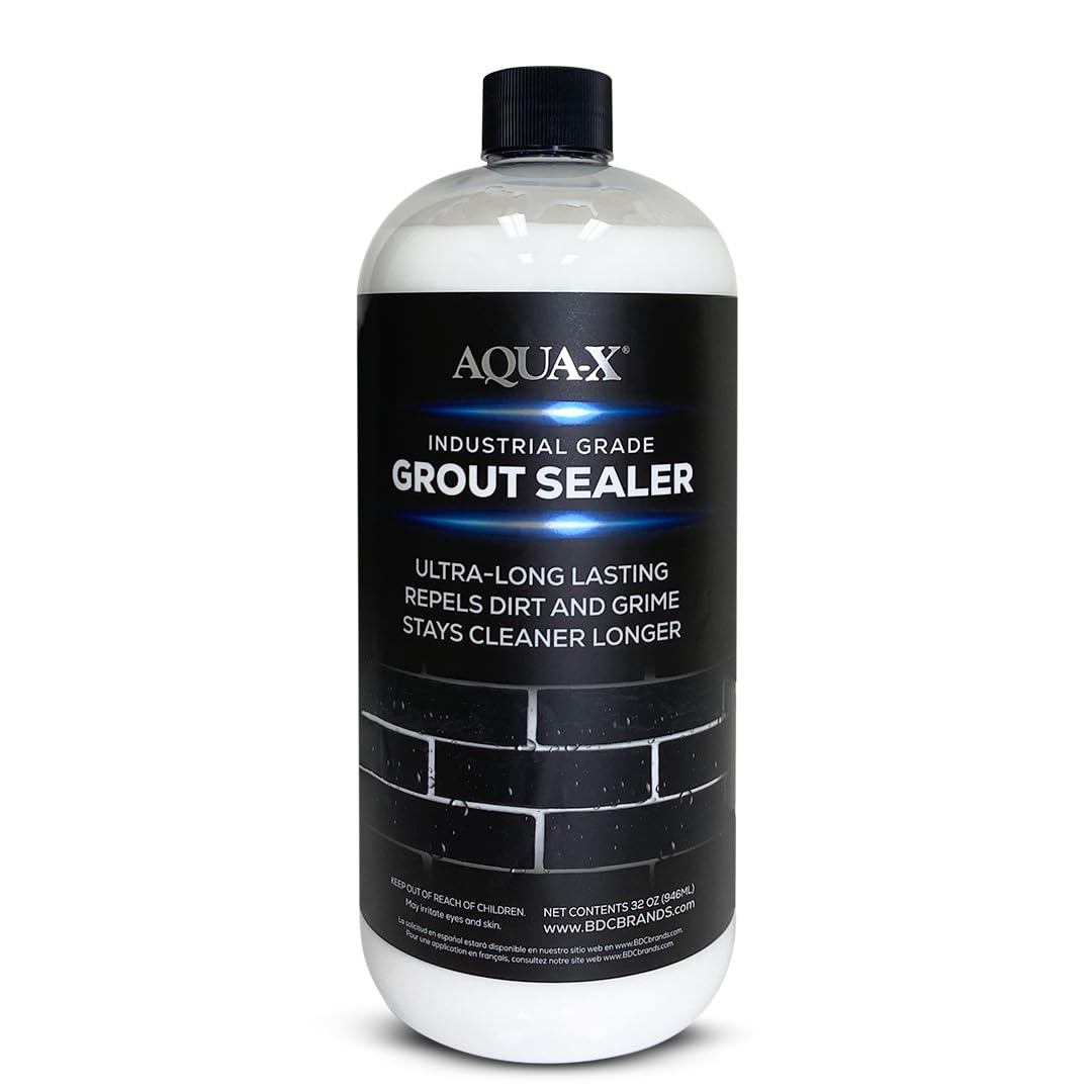 AQUA-X Grout Sealer (1 Qt): Professional-Grade Impregnator Sealant for Shower Tile Grout and Backsplash - Long-Lasting with Fast-Drying Formula
