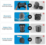 imodomio Retractable Portable Toilet Camping Toilet - Adjustable Height Camp Toilet Portable Potty for Camping, Car, Travel, Boat, Beach, Tent and Emergency Use