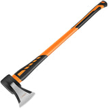 Chopping Axe, Hand Axe, Camp Hatchet for Splitting Kindling and Chopping Branches, Wood Chopping Axe 6.8 lb with 36-in Fiberglass Handle (L)