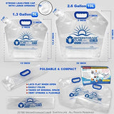 WaterStorageCube Premium Collapsible Water Container Bag, BPA Free Food Grade Clear Plastic Storage Jug for Camping Hiking Backpack Emergency, No-Leak Freezable Foldable Water Bottle 1.3/2.6 Gallon