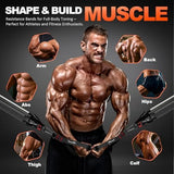 Resistance Bands, Exercise Bands with Handles, Fitness Bands, Workout Bands with Door Anchor and Ankle Straps, for Heavy Resistance Training, Physical Therapy, Shape Body, Yoga, Home Workout Set