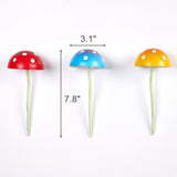 KIKTOP Mushroom Decor Fairy-Garden Outdoor Decor - Garden Decor Glow in The Dark Outdoor Spring Patio Shaking Head Yard Decoration 6 PCS Metal Mushroom Yard Stakes (Red2+Blue2+Yellow2)
