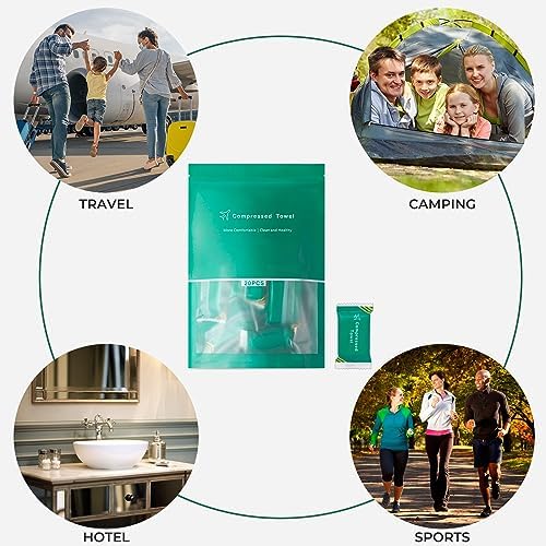 40 PCS Disposable Towel Compressed Towel Tablets, Disposable Face Compressed Towel, Compressed Hand Wipe Portable Washcloth, Portable Compressed Coin Tissue for Travel Home and Outdoor Hiking