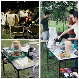 Titanker Folding Camping Table 3ft, Folding Picnic Table, Camp Tables Portable Foldable, 50% Extra Side Space, Outdoor Patio Table, Camping Essentials, Aluminum Light & Solid, Silver