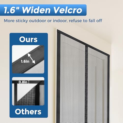 Magnetic Screen Door |Fits 36"x82" Door| Hands Free Retractable Screen Door Magnetic Closure Keeps Bugs Out | 2025 Upgraded PET- Tiny Hole | Self Sealing | Pet and Kid Friendly| 39 Inch x 83 Inch