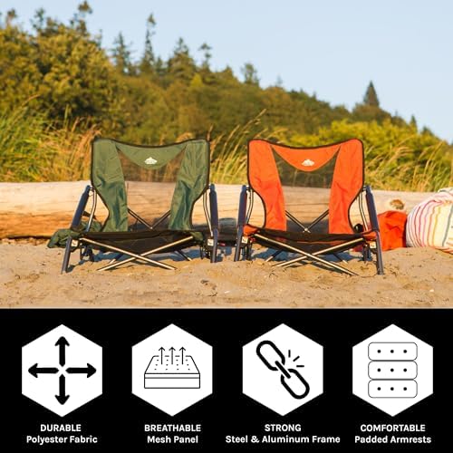Cascade Mountain Tech Folding Camp Chair for Camping, Beach, Picnic, Barbqeues, Sporting Events with Carry Bag