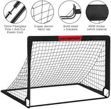 Kids Soccer Goals for Backyard Set - 2 of 4' x 3' Portable Soccer Goal Training Equipment, Pop Up Toddler Soccer Net with Soccer Ball, Soccer Set for Kids and Youth Games, Sports